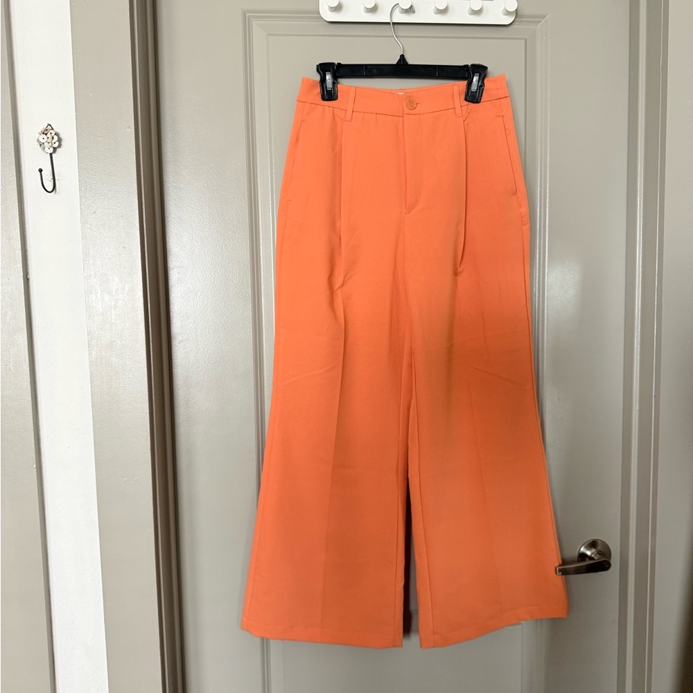 Orange Wide-Leg Women's Pants
